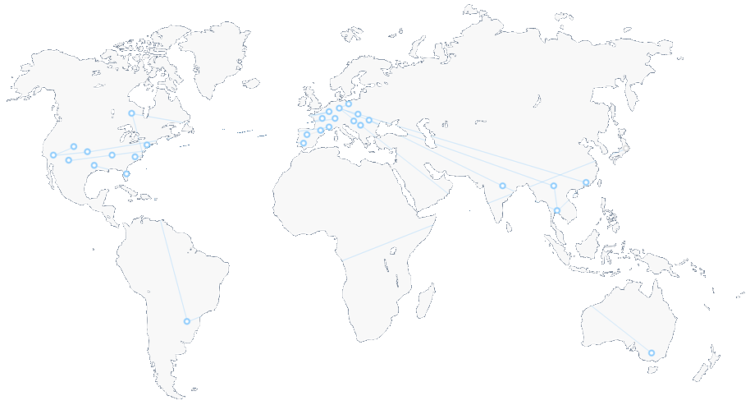 Weltkarte zu Darstellung des Consent-Service für international agierende Unternehmen